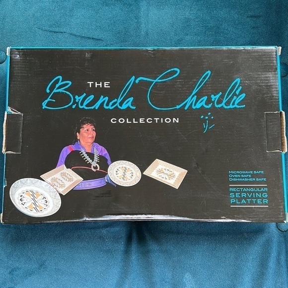 VINTAGE BRENDA CHARLIE NATIVE AMERICAN COLLECTABLE ACOMA PUEBLO PLATTER NIB - Picture 2 of 4
